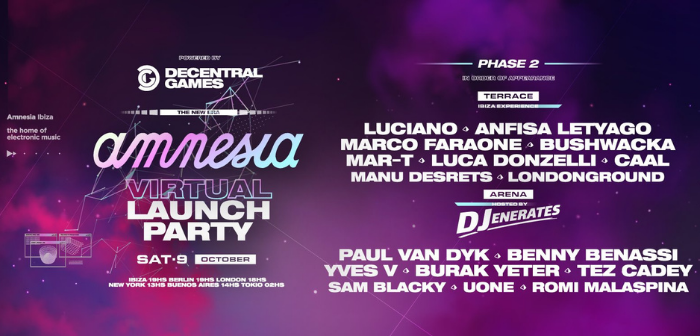 Amnesia Ibiza Announce Virtual Party In The Metaverse On Iconic Terrace With Anfisa Letyago, Luciano, Benny Benassi + More