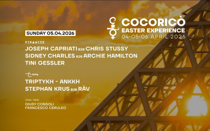 Cocoricò Easter Experience 2026 announces Charlotte de Witte, Capriati b2b Stussy and ANOTR